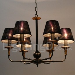 6 Light Retro Rustic Candle Style Chandelier