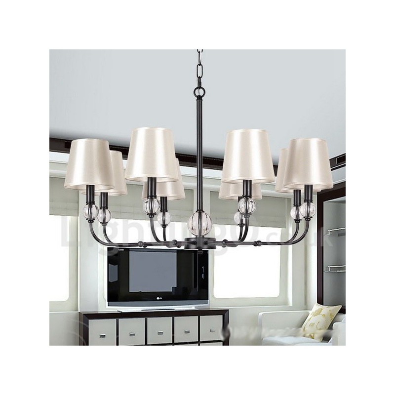 8 Light Rustic Retro Black Contemporary Candle Style Chandelier