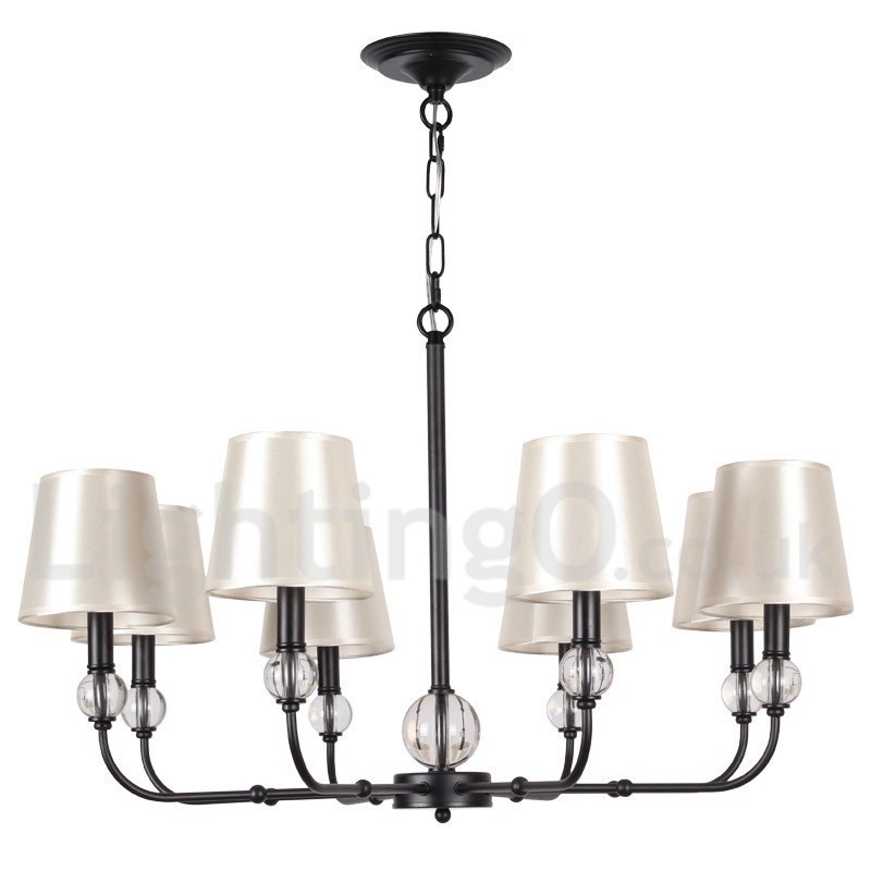 8 Light Rustic Retro Black Contemporary Candle Style Chandelier