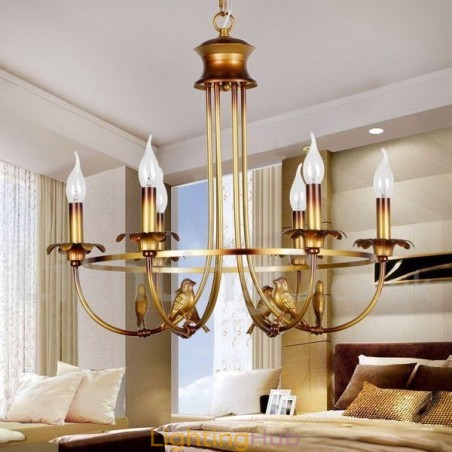 6 Light Retro Candle Style Chandelier 6 Light Retro Candle Style Chandelier