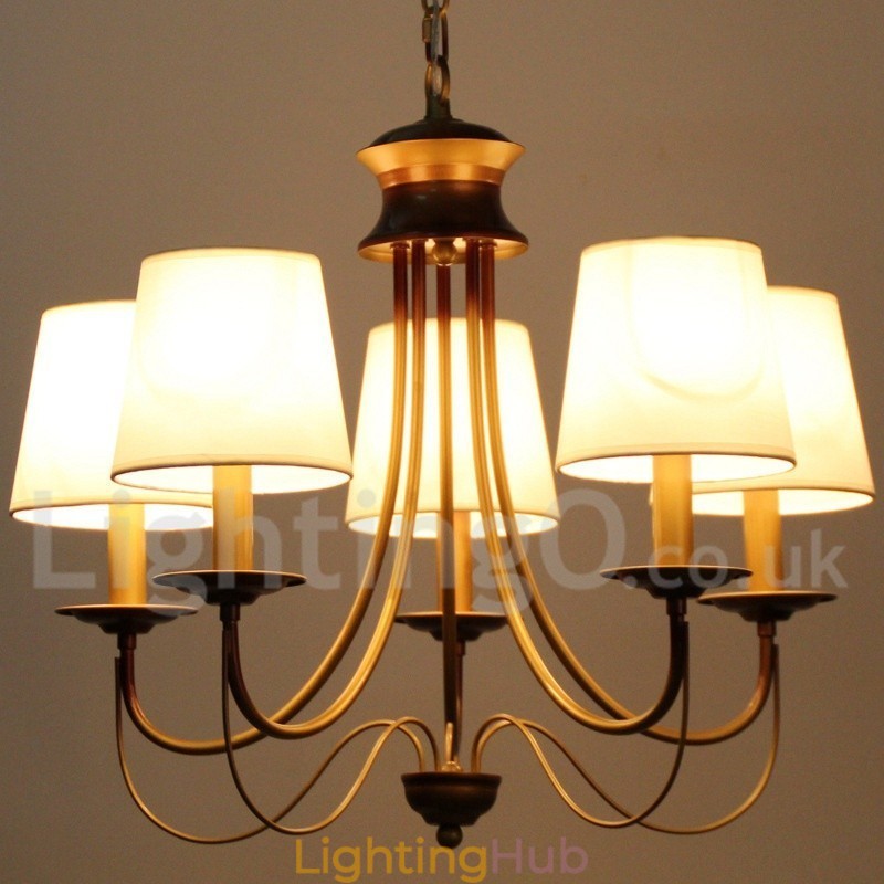 5 Light Rustic Mediterranean Style Modern Contemporary Candle Style Chandelier