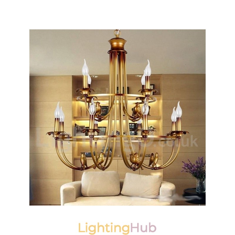 12 Light Retro Candle Style Chandelier