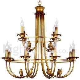 12 Light Retro Candle Style Chandelier