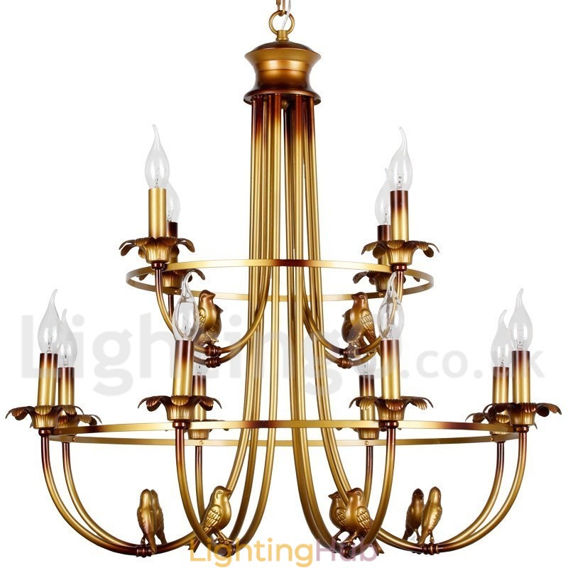 12 Light Retro Candle Style Chandelier