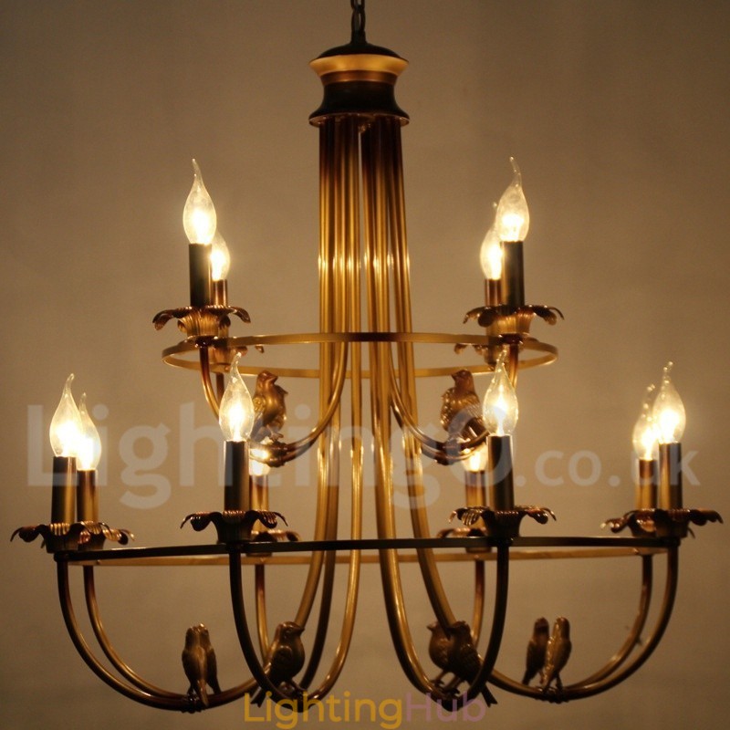 12 Light Retro Candle Style Chandelier