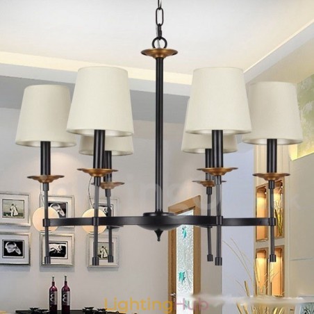 6 Light Contemporary Black Retro Candle Style Chandelier 6 Light Contemporary Black Retro Candle Style Chandelier