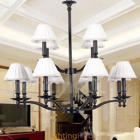 12 Light Retro Rustic Large 2 Tier Candle Style Chandelier 12 Light Retro Rustic Large 2 Tier Candle Style Chandelier