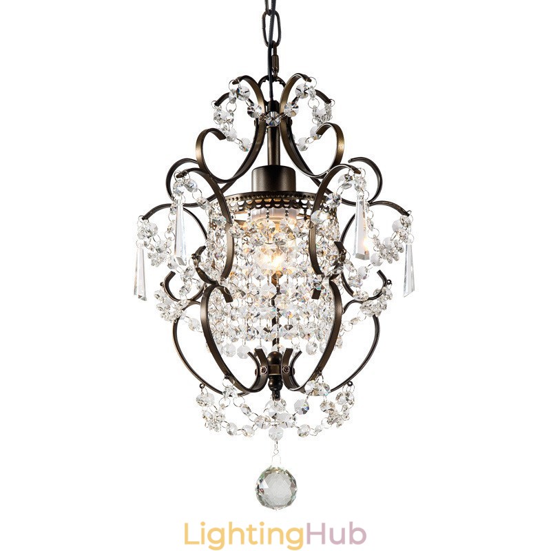 Iron Painting Chandelier with Clear Crystal Modern Lighting Lamp