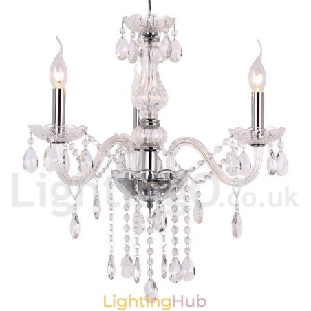 3 Light Contemporary K9 Crystal Candle Style Chandelier 3 Light Contemporary K9 Crystal Candle Style Chandelier