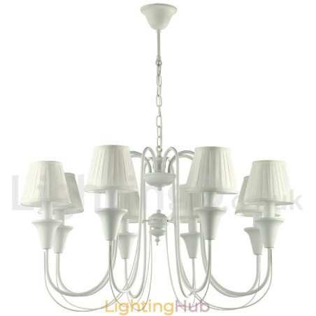 8 Light White Retro Candle Style Chandelier 8 Light White Retro Candle Style Chandelier