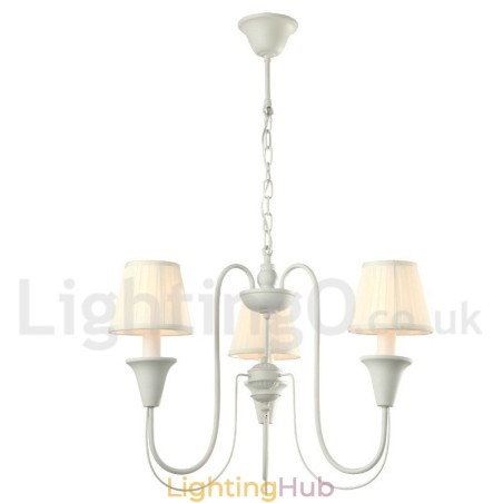 3 Light White Retro Candle Style Chandelier 3 Light White Retro Candle Style Chandelier
