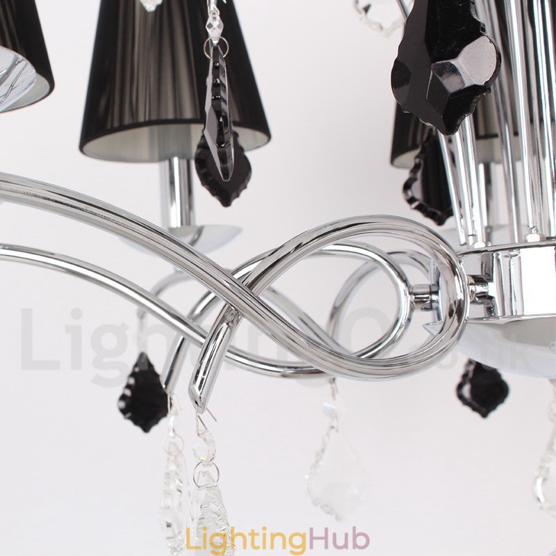 8 Light Contemporary K9 Crystal Candle Style Chandelier