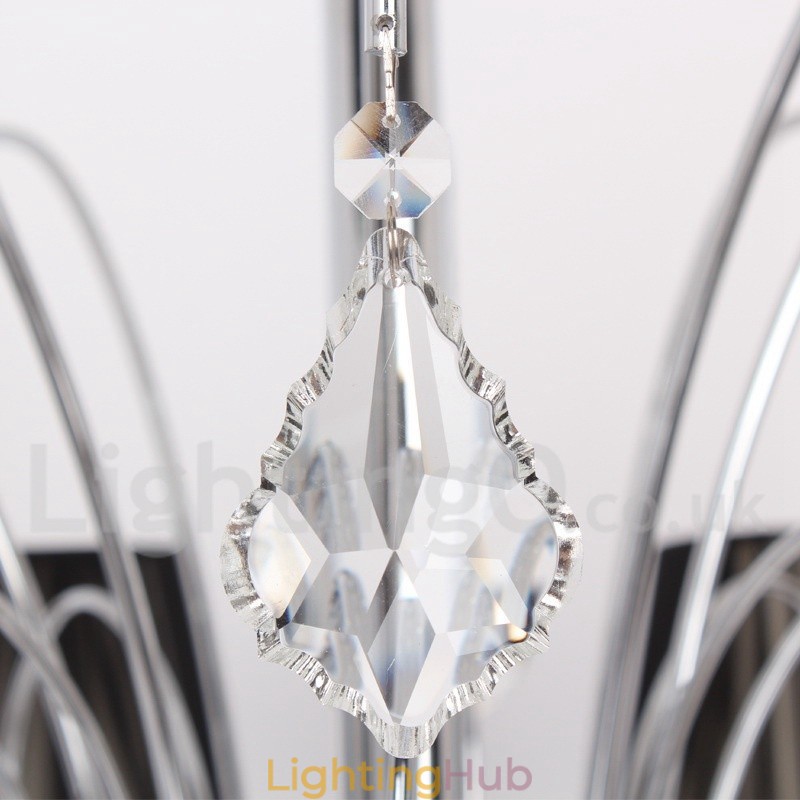 8 Light Contemporary K9 Crystal Candle Style Chandelier