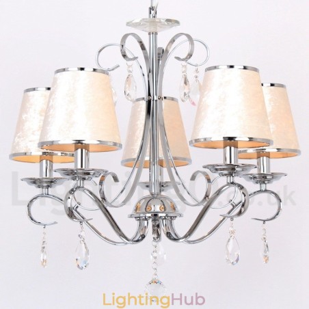 5 Light Contemporary K9 Crystal Candle Style Chandelier 5 Light Contemporary K9 Crystal Candle Style Chandelier