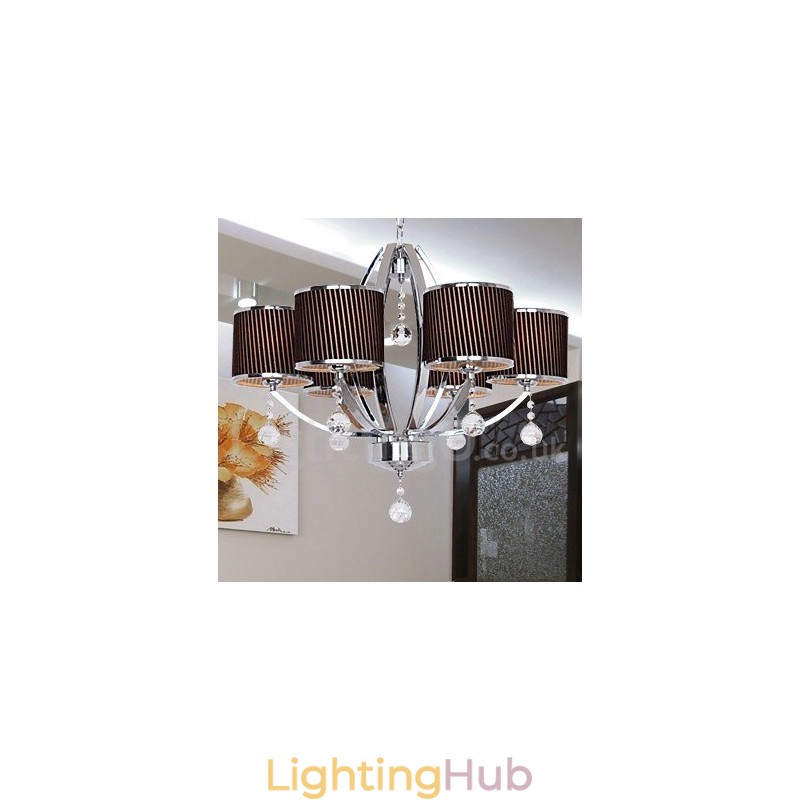 6 Light Contemporary K9 Crystal Candle Style Chandelier