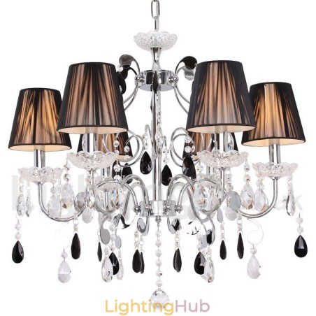 6 Light Contemporary K9 Crystal Candle Style Chandelier 6 Light Contemporary K9 Crystal Candle Style Chandelier