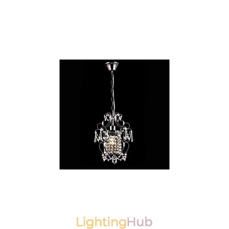 Iron Painting Chandelier with Clear Crystal Modern Lighting Lamp