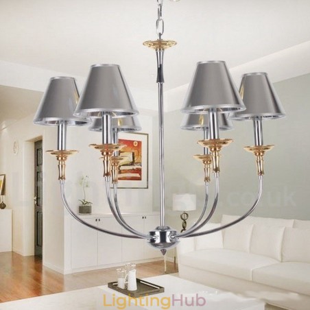 6 Light Modern Contemporary Chrome Candle Style Chandelier 6 Light Modern Contemporary Chrome Candle Style Chandelier
