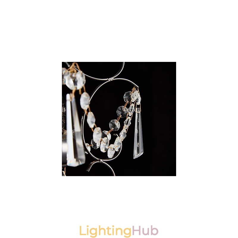 Iron Painting Chandelier with Clear Crystal Modern Lighting Lamp