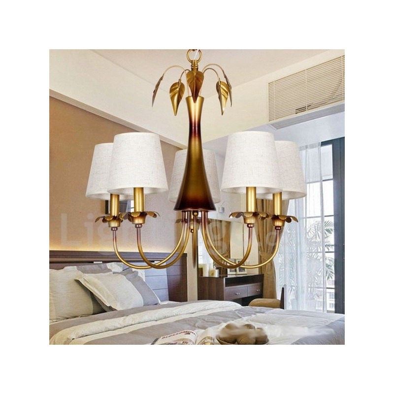 5 Light Modern Contemporary Rustic Candle Style Chandelier