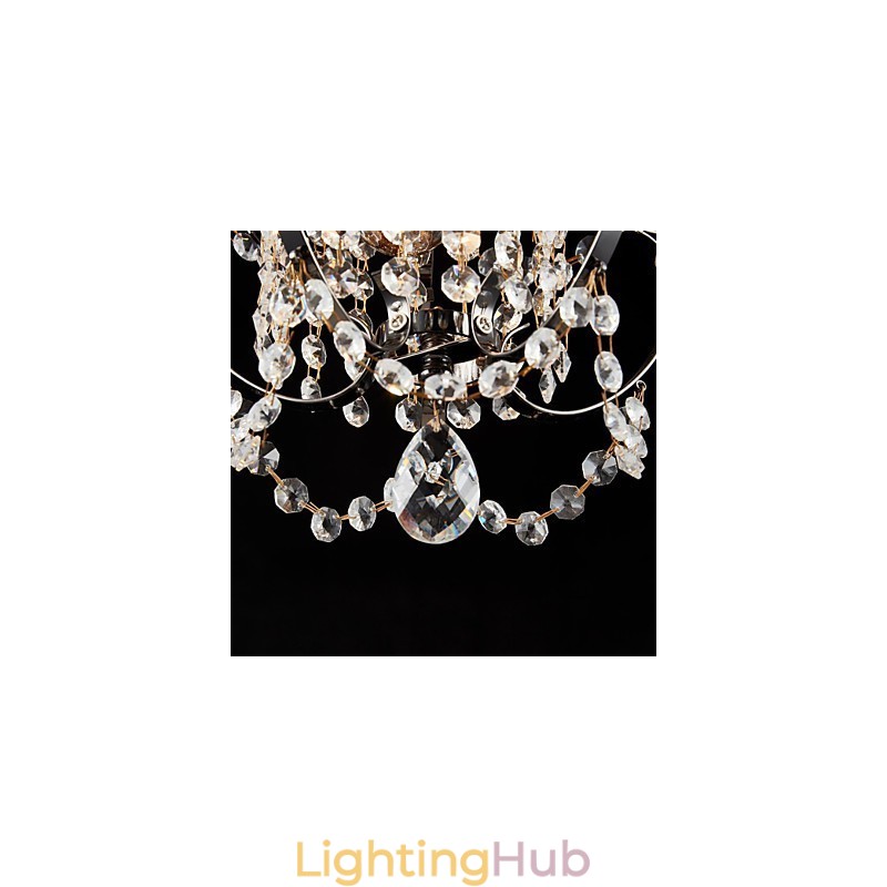 Iron Painting Chandelier with Clear Crystal Modern Lighting Lamp