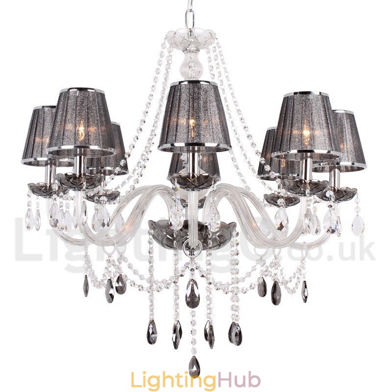 8 Light K9 Crystal Candle Style Chandelier