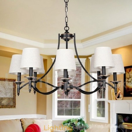 8 Light Retro Rustic Black Contemporary Candle Style Chandelier 8 Light Retro Rustic Black Contemporary Candle Style Chandelier