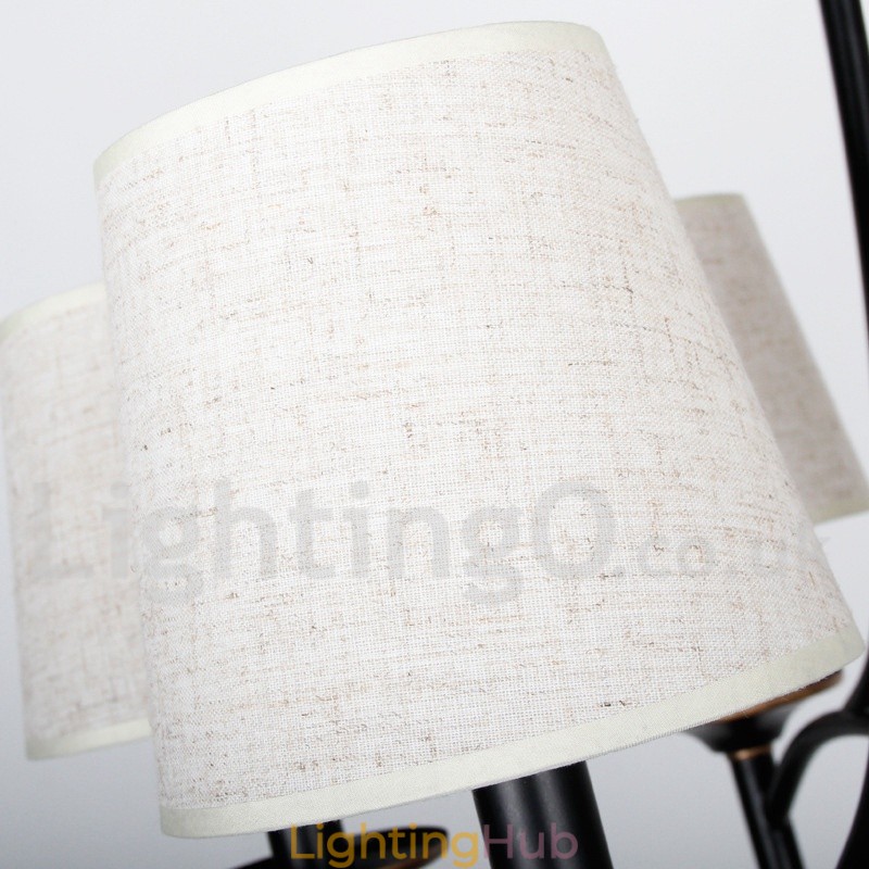 8 Light Retro Rustic Black Contemporary Candle Style Chandelier