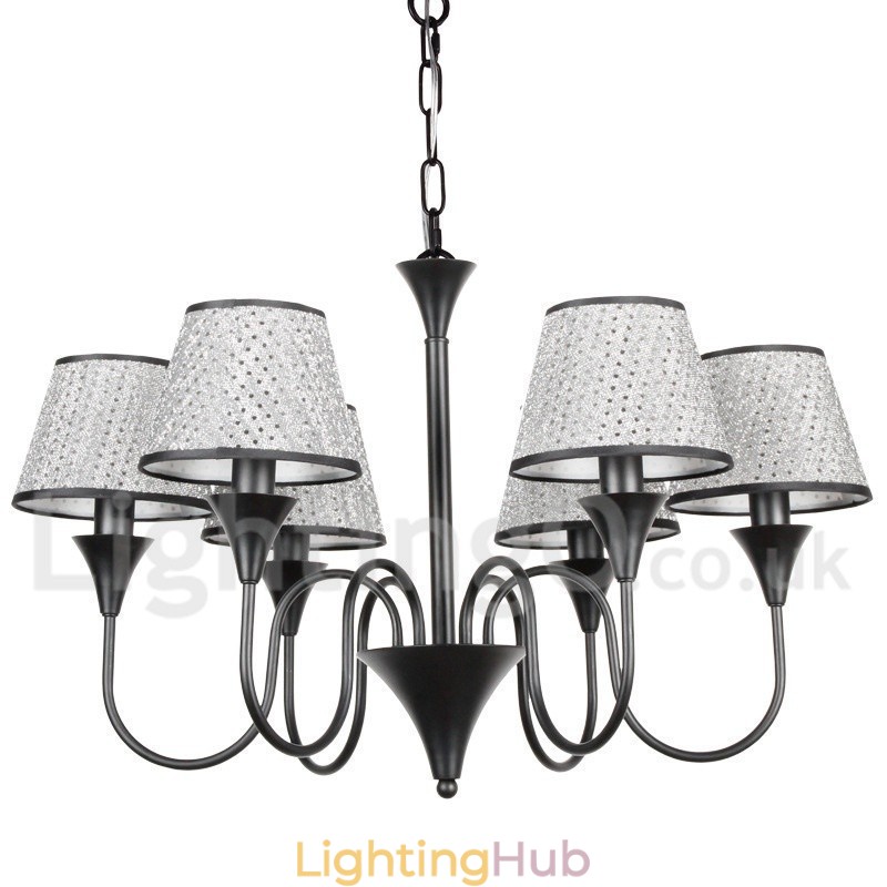 6 Light Rustic Modern Contemporary Retro Black Candle Style Chandelier