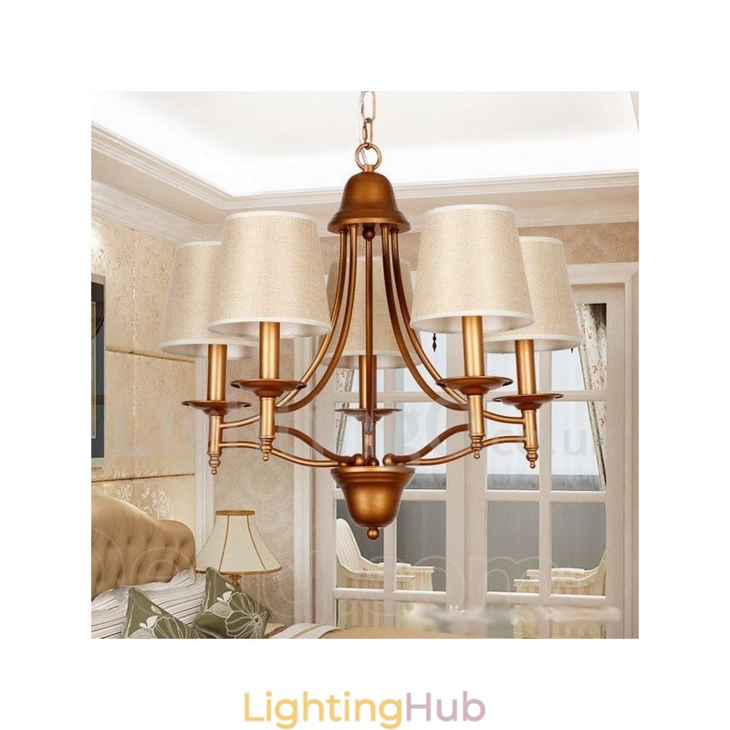 5 Light Rustic Retro Mediterranean Style Candle Style Chandelier