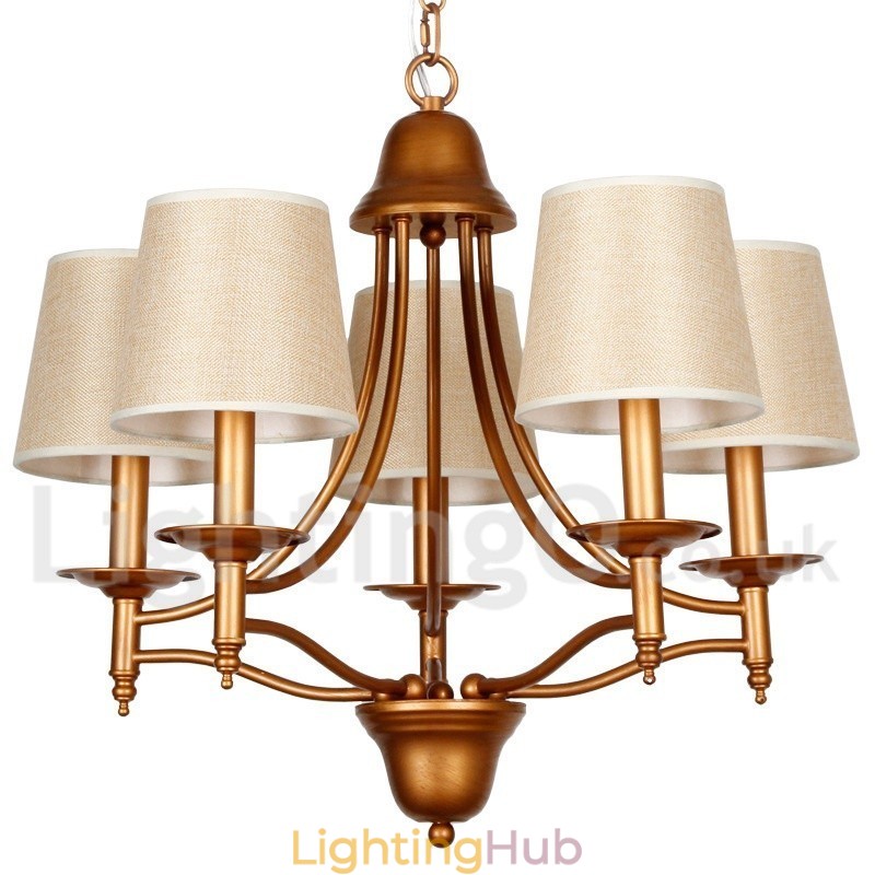 5 Light Rustic Retro Mediterranean Style Candle Style Chandelier