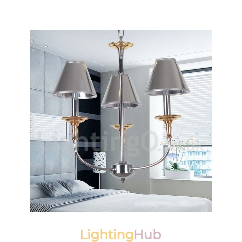 3 Light Modern Contemporary Chrome Candle Style Chandelier
