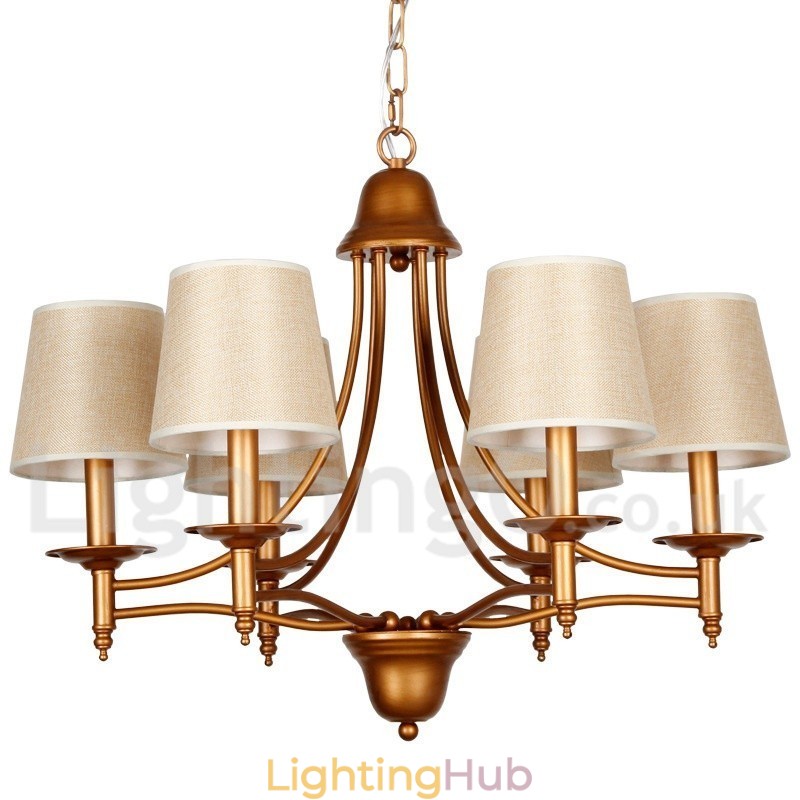 6 Light Rustic Retro Mediterranean Style Candle Style Chandelier