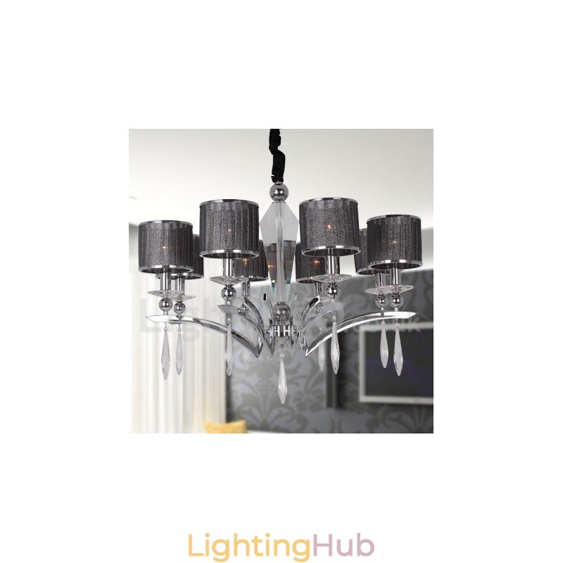 8 Light Modern Contemporary Candle Style Chandelier