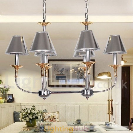 6 Light Modern Contemporary Chrome Candle Style Chandelier 6 Light Modern Contemporary Chrome Candle Style Chandelier