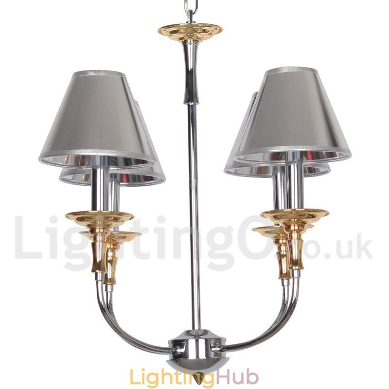 4 Light Modern Contemporary Chrome Candle Style Chandelier