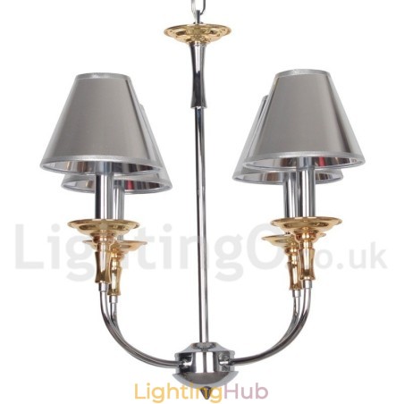 4 Light Modern Contemporary Chrome Candle Style Chandelier 4 Light Modern Contemporary Chrome Candle Style Chandelier