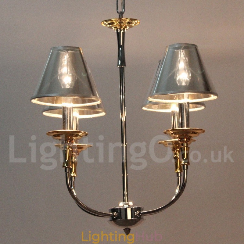 4 Light Modern Contemporary Chrome Candle Style Chandelier