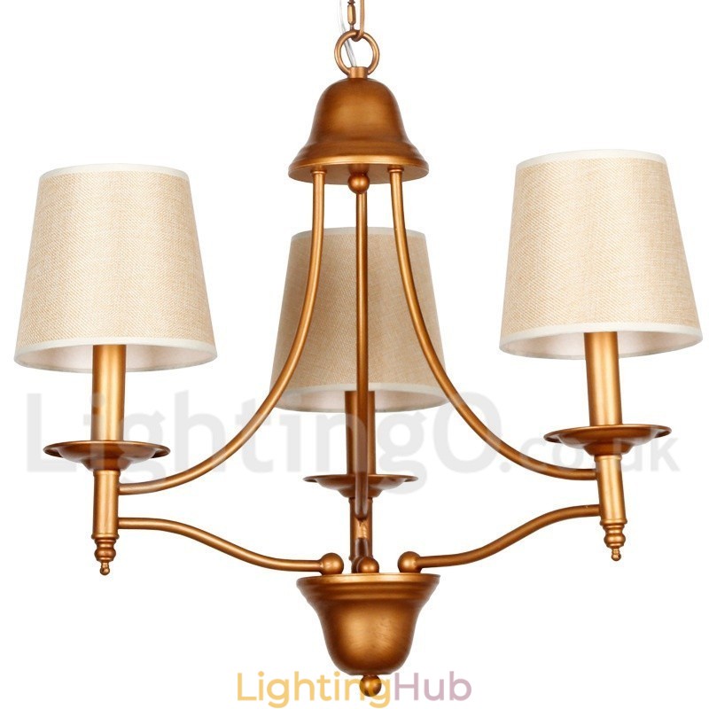 3 Light Rustic Retro Mediterranean Style Candle Style Chandelier