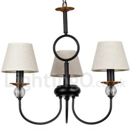 3 Light Rustic Retro Black Mediterranean Style Contemporary Candle Style Chandelier