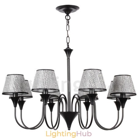8 Light Rustic Modern Contemporary Retro Black Candle Style Chandelier