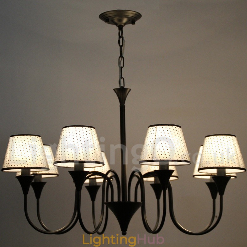 8 Light Rustic Modern Contemporary Retro Black Candle Style Chandelier
