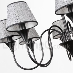 8 Light Rustic Modern Contemporary Retro Black Candle Style Chandelier