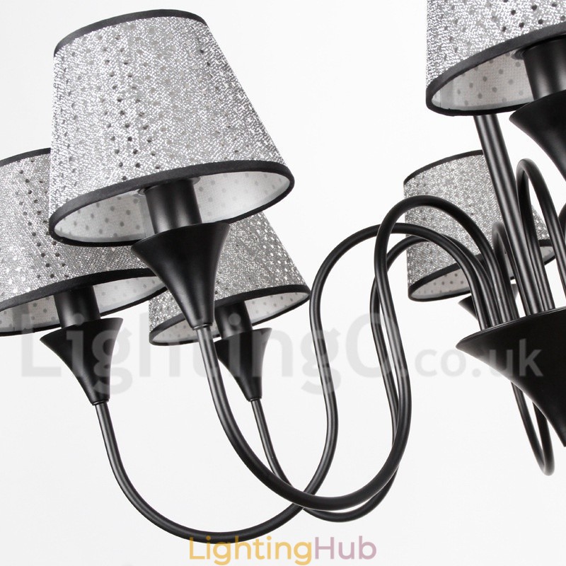 8 Light Rustic Modern Contemporary Retro Black Candle Style Chandelier