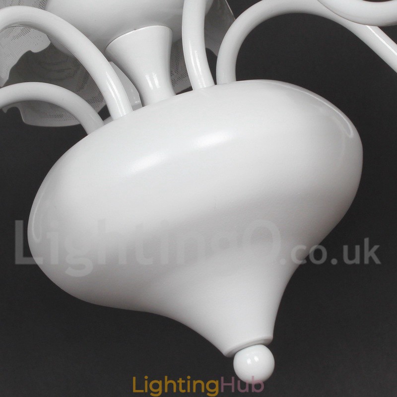 5 Light Modern Contemporary Hollow White Candle Style Chandelier