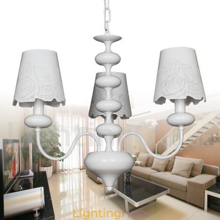 3 Light Modern Contemporary Hollow White Candle Style Chandelier 3 Light Modern Contemporary Hollow White Candle Style Chandelier