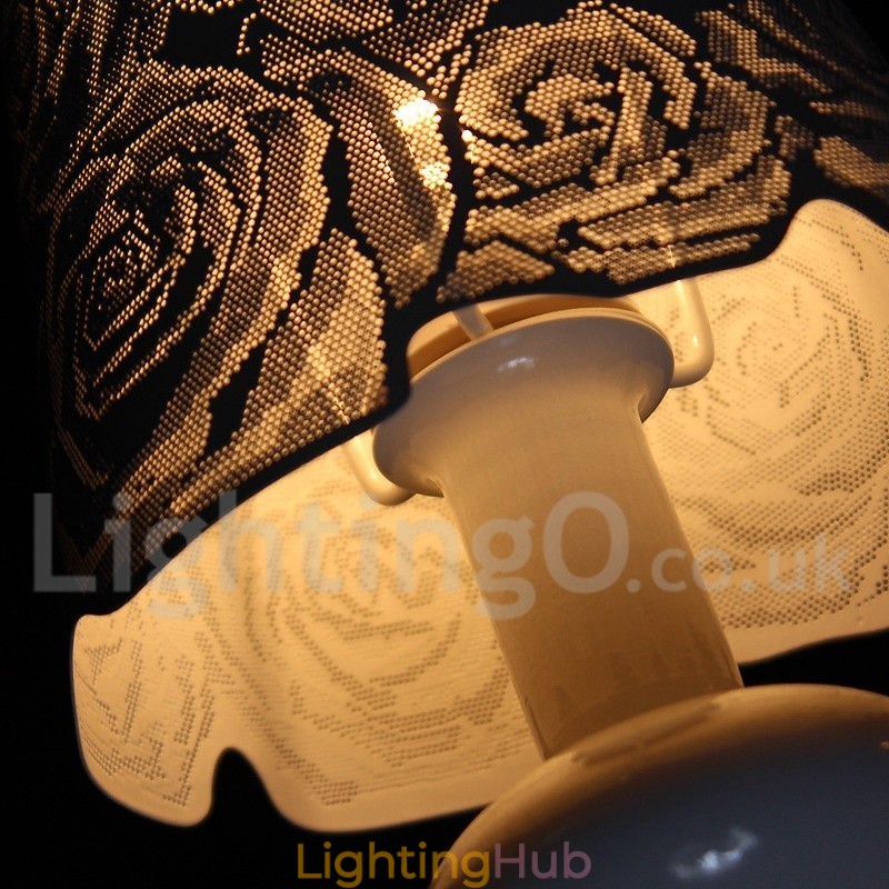 3 Light Modern Contemporary Hollow White Candle Style Chandelier