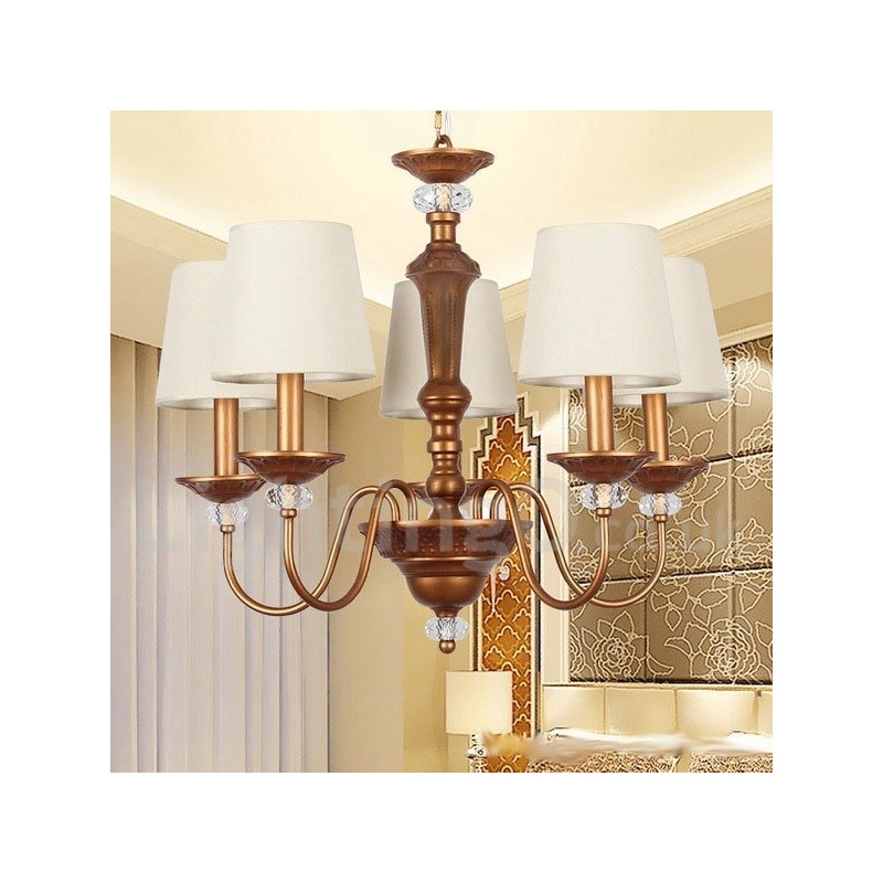 5 Light Rustic Black Retro Candle Style Chandelier