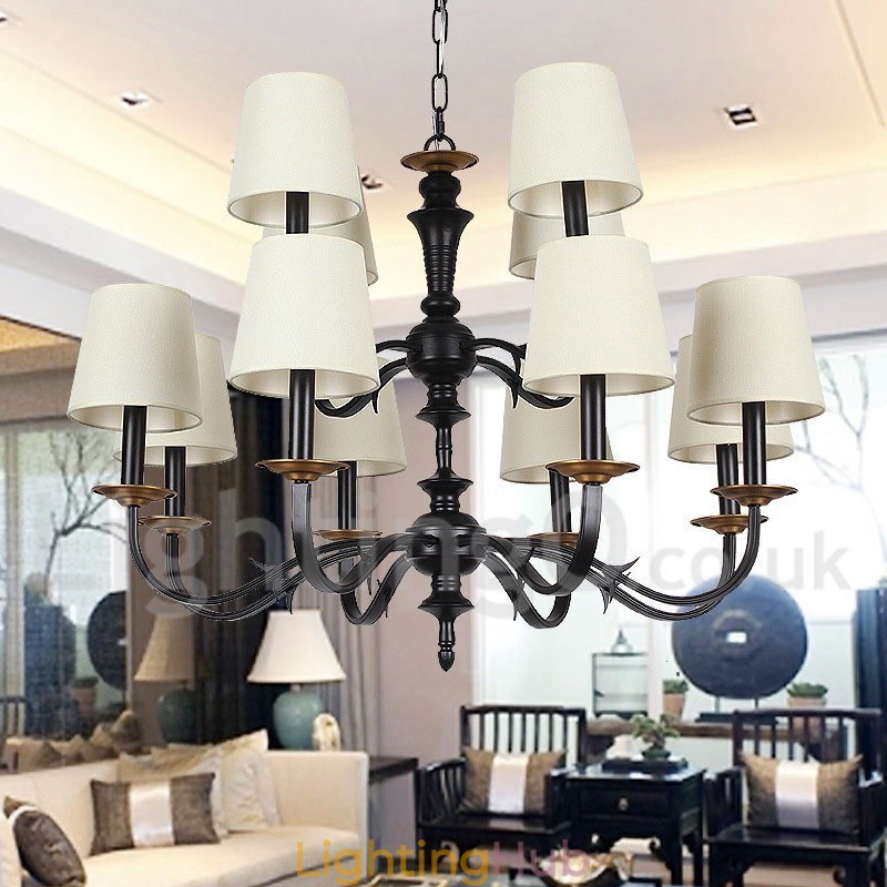 12 Light Rustic Retro Candle Style Chandelier