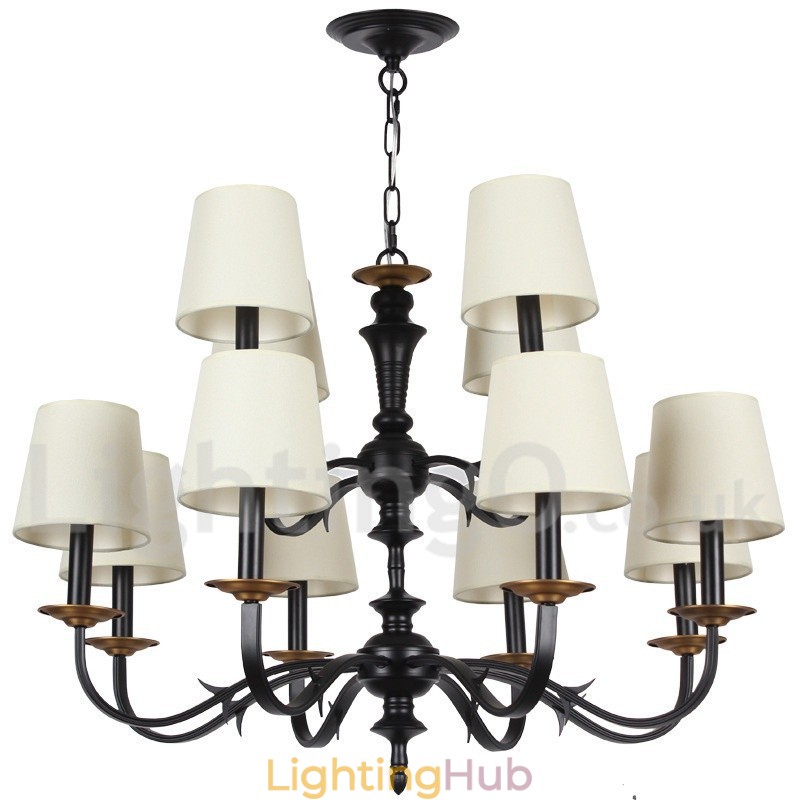 12 Light Rustic Retro Candle Style Chandelier